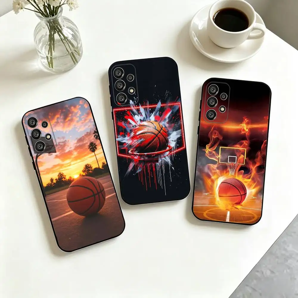 Basketball Basket Sports  Phone Case For Samsung S25,S24,S21,S22,S23,S30,Ultra,S20,Plus,Fe,Lite,Note,10,Black Cover Gift