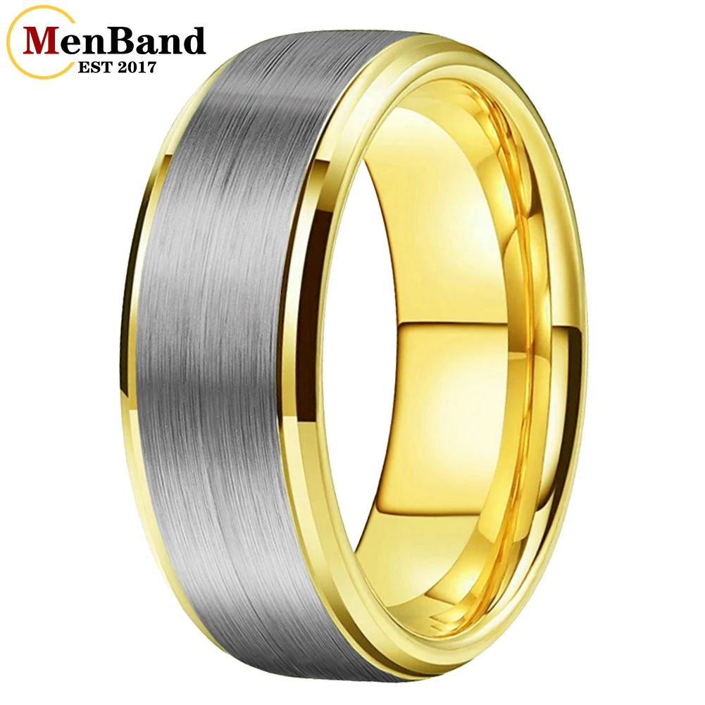 MenBand Jewelry Fashion 6/8MM With Stepped Bevel Edges And Brushed Finish Men Women Tungsten Carbide Wedding Ring Comfort Fit