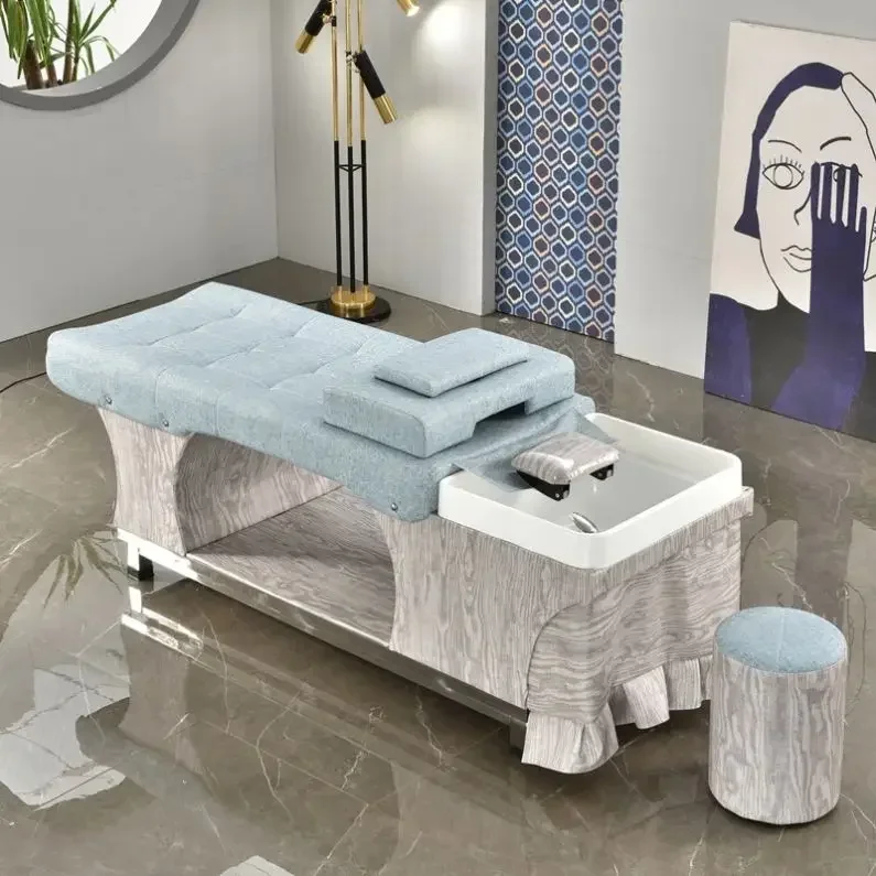 Classic Modern Wood Salon Shampoo Chair Fashion Cheap Price Shampoo Basin Salon Furniture for Stylists And Salons
