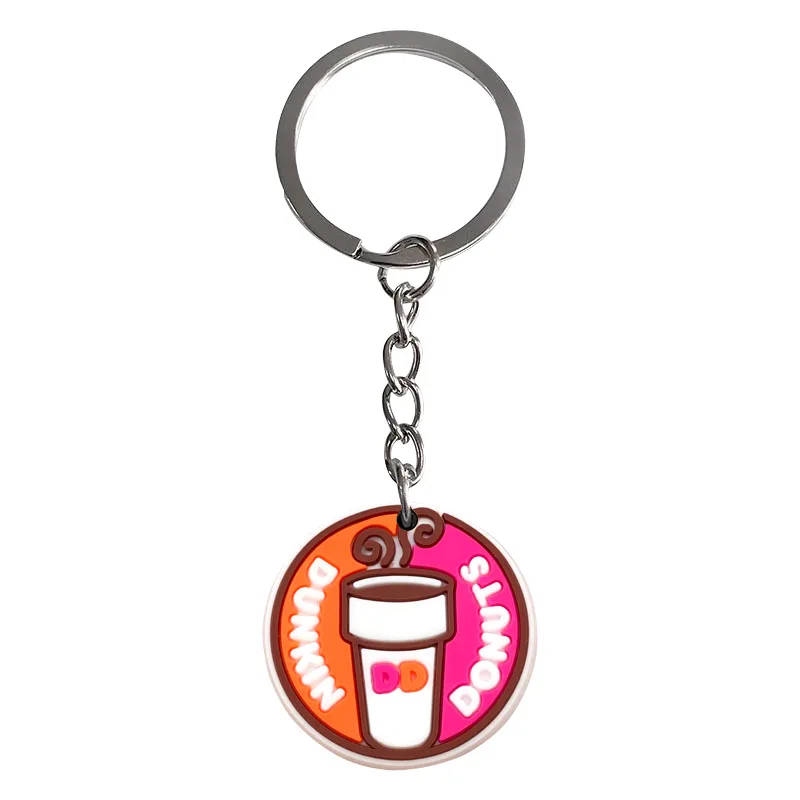 Niedlicher Cartoon-Schlüsselanhänger: Mini-Donut und Getränk-Modell, Plastik-Schlüsselring, Süßer Taschenanhänger, Trendiges Geschenk – Detail 6