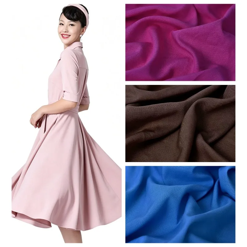 Thin Plain Rayon Fabric By The Meter for Clothing Baby Pajamas Dress Skirt Shirt Pants DIY Sewing Cloth Soft Breathable White