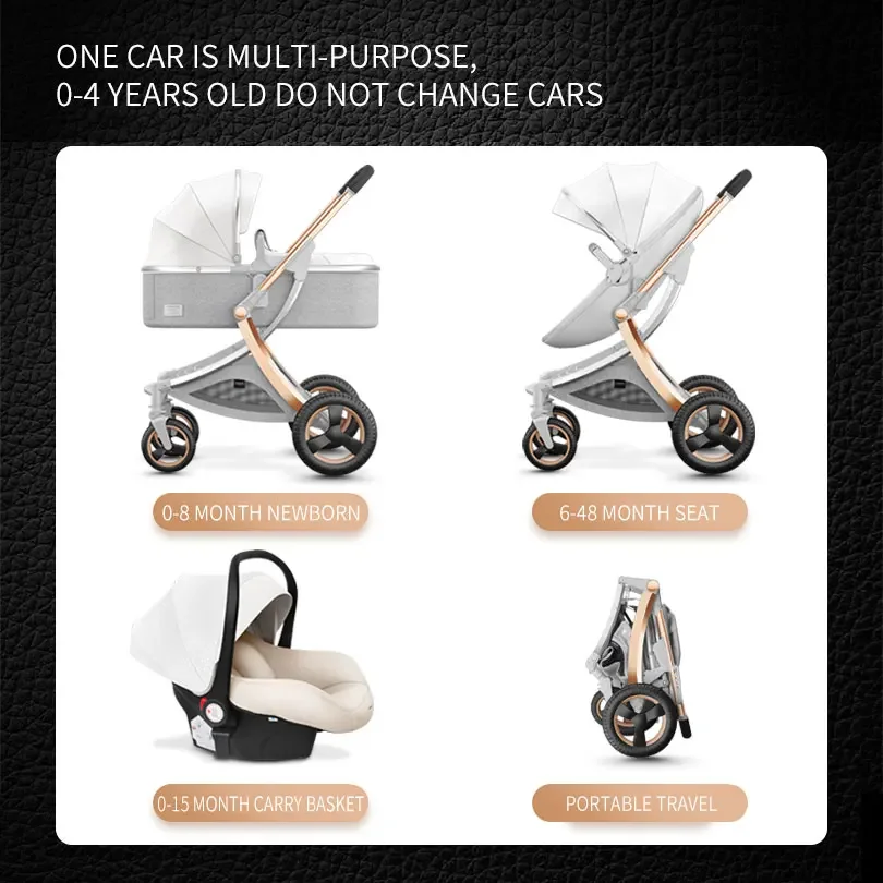 Poussette pour bébé avec siège auto, 3 pièces, vente en gros