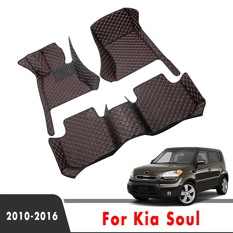 

Ковры для Kia Soul 2016, 2015, 2014, 2013, 2012, 2011, 2010, кожаные автомобильные коврики для украшения интерьера, коврики с педалью