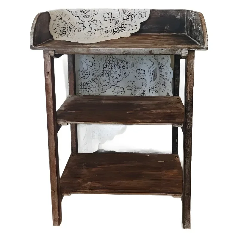 

Outdoor garden art grocery table Solid wood rack Old display flower stand Terrace furniture Multi-layer