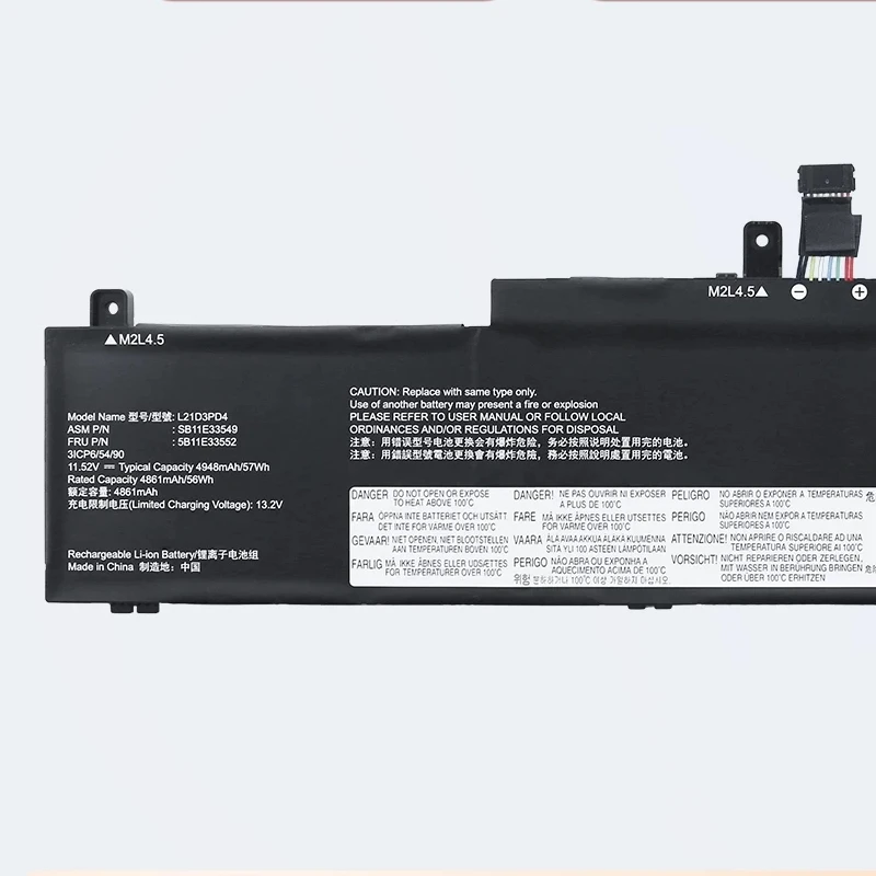 Laptop Battery L21D3PD4 L21M3PD4 L21C3PD4 L21L3PD4 For ThinkPad T14p Gen1 T14 Gen 2 Series Notebook 11.52V/4948mAh/57wh