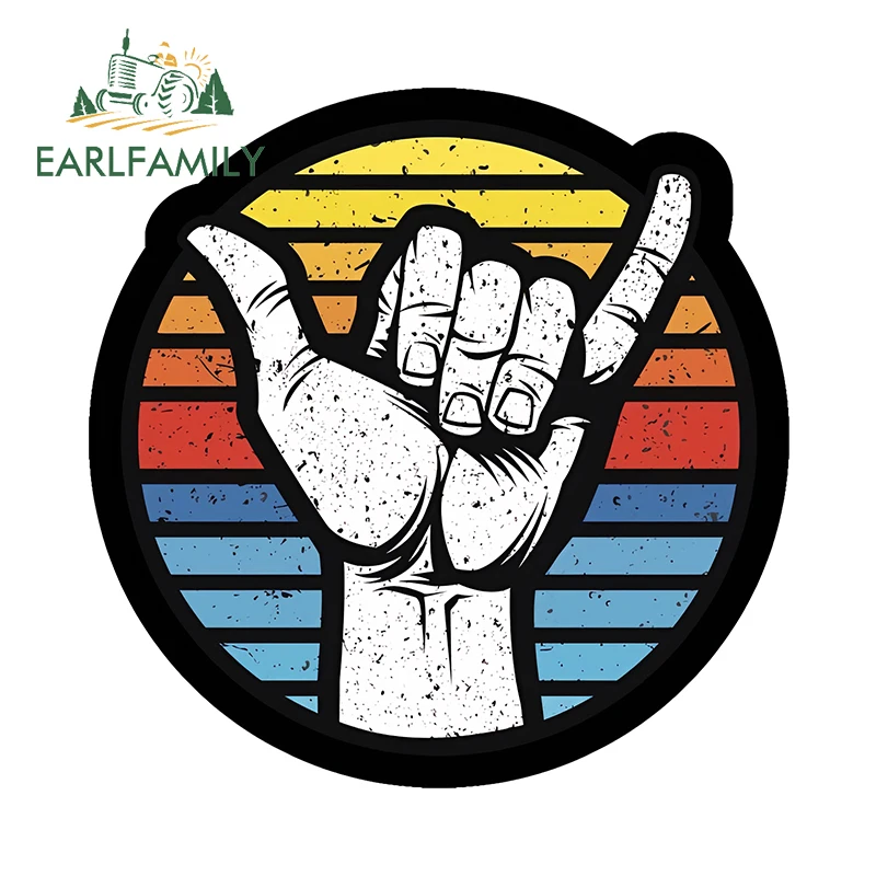 EARLFAMILY Rainbow Item Cool Gesture Design Car Stickers Attractive Street Signs Fuel Tank Cap Decals Waterproof Car Styling
