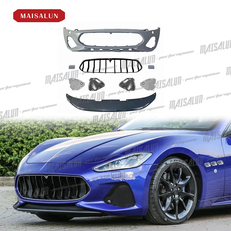 

Автозапчасти MAISALUN, хит продаж, автомобильный бампер с решеткой, передняя губа, комплект в стиле Z для Maserati GT GranTurismo