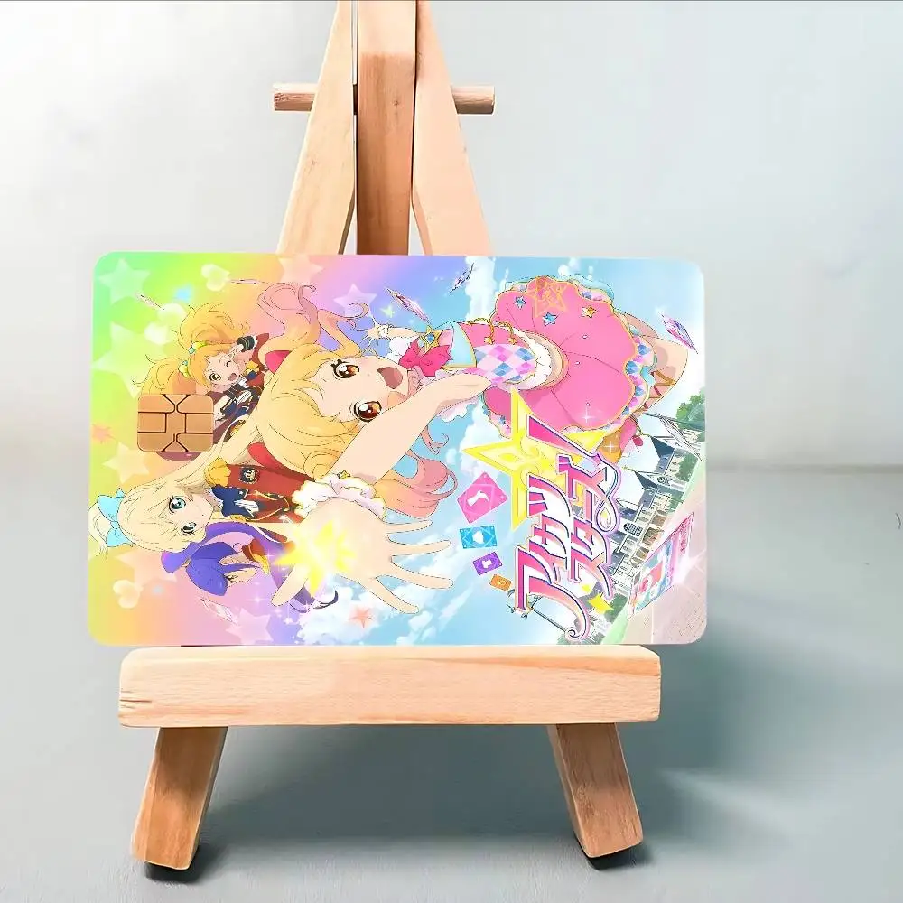 Anime Aikatsu Game Film Cover Sticker Case For Small Chip Credit Debit Card Front Side