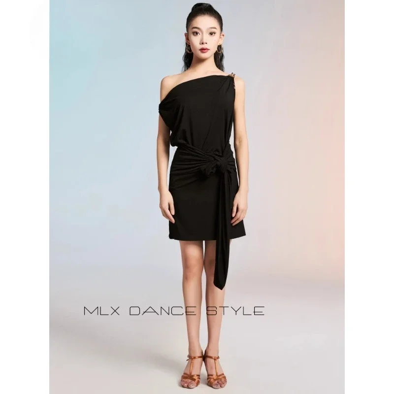 Robe de danse latine personnalisée pour femmes, tenue d'entraînement, combinaison à bretelles pour femmes adultes, livraison gratuite