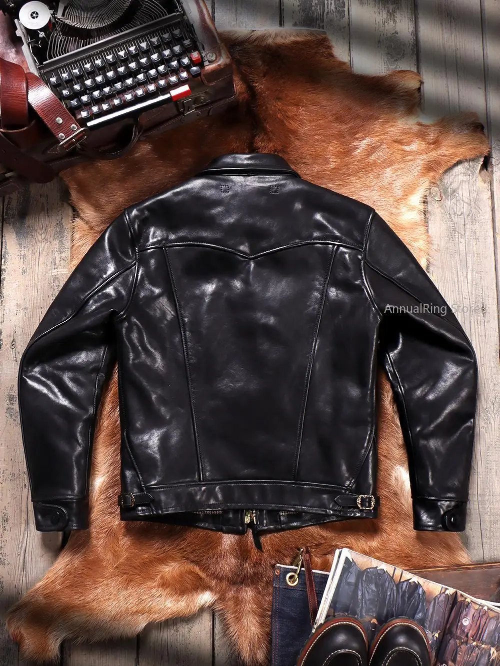 Full Grain Batik ผัก Tanned Cowhide อเมริกัน Vintage Mendoza ผู้ชายสั้นของแท้หนัง Biker Jacket