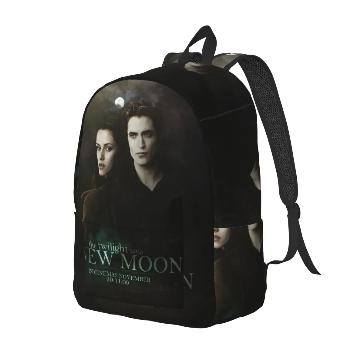 The Twilight Saga New Moon Backpack Elementary High College School Student Edward Bella Bookbag Teens Canvas Daypack Travel