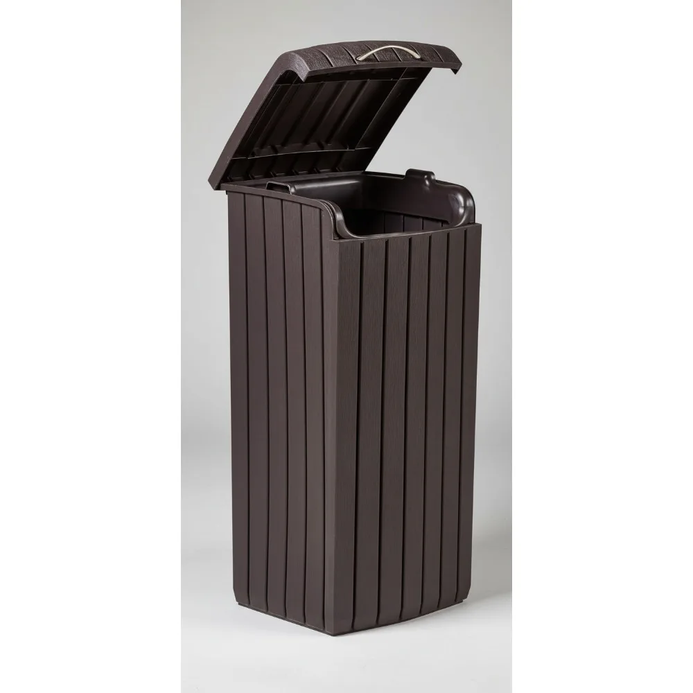 

32 Gallon Large Outdoor Trash Can with Lid - Durable Resin Construction, Rust-Proof for Patio & Kitchen Use