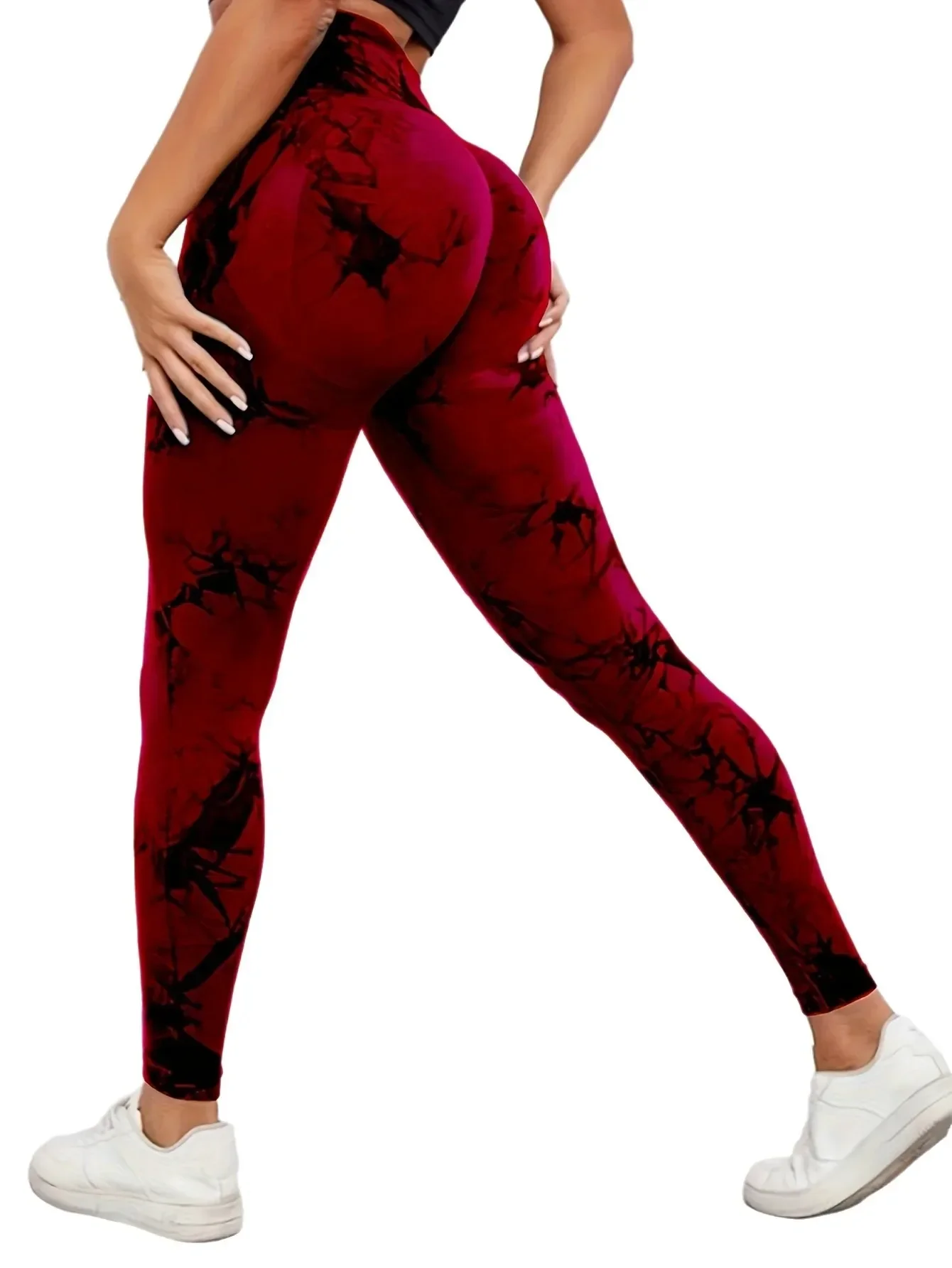 

Высокая талия, подтягивающая бедра, сокращение живота, галстук-краситель, повседневный принт, пуш-ап, узкие брюки для фитнеса, йоги, женские спортивные брюки