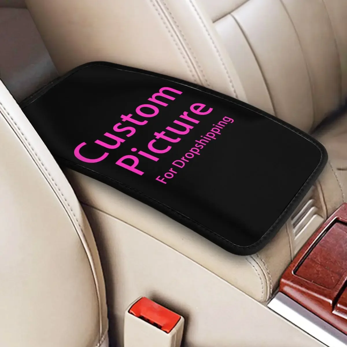 Personalized Armrest Box Pad Car Center Console Protection Cover Mat Customized DIY Print Car Interior Cushion Accessories