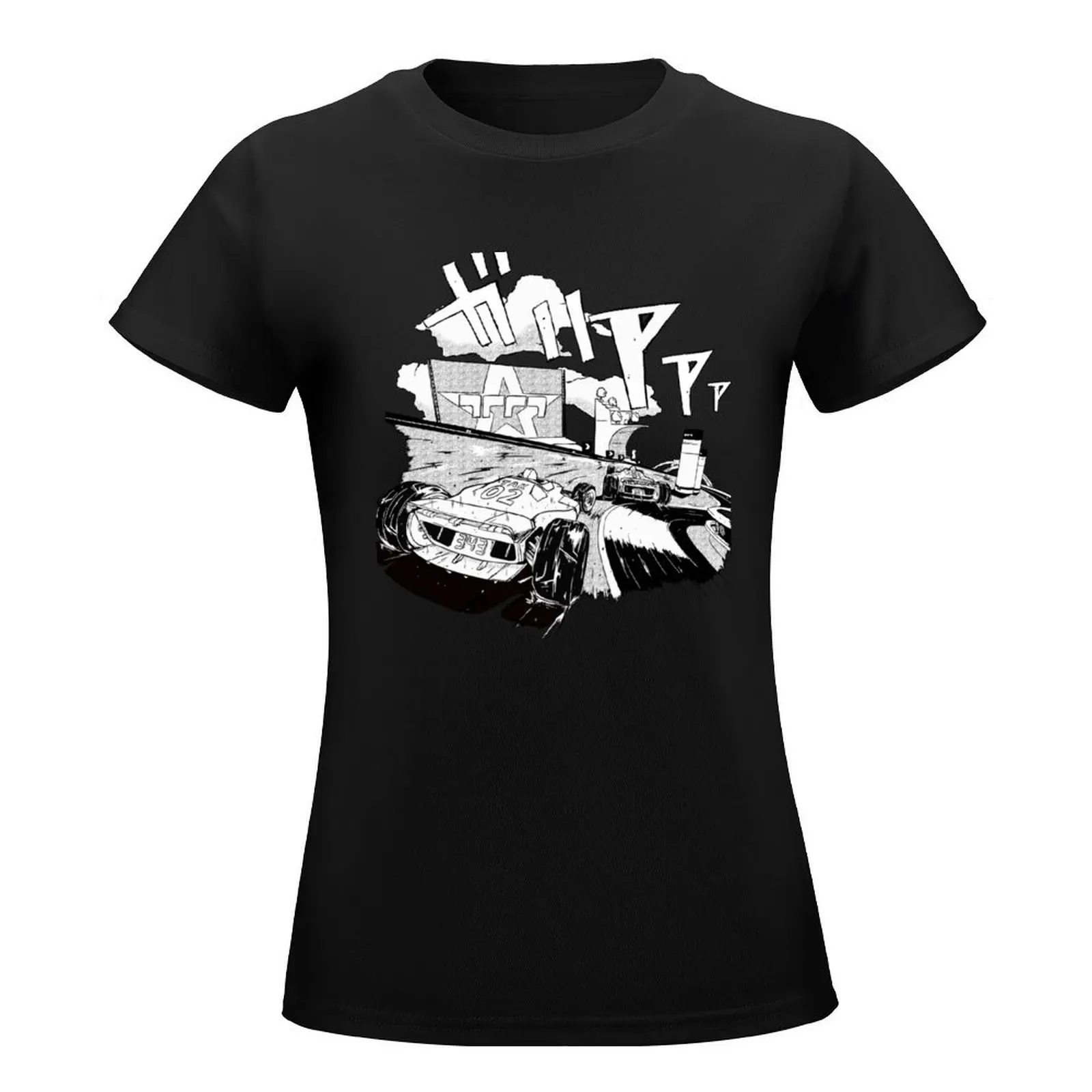 Initial D like Trackmania -Downhill pursuit T-Shirt Blouse korean fashion aesthetic clothes t shirts for Women