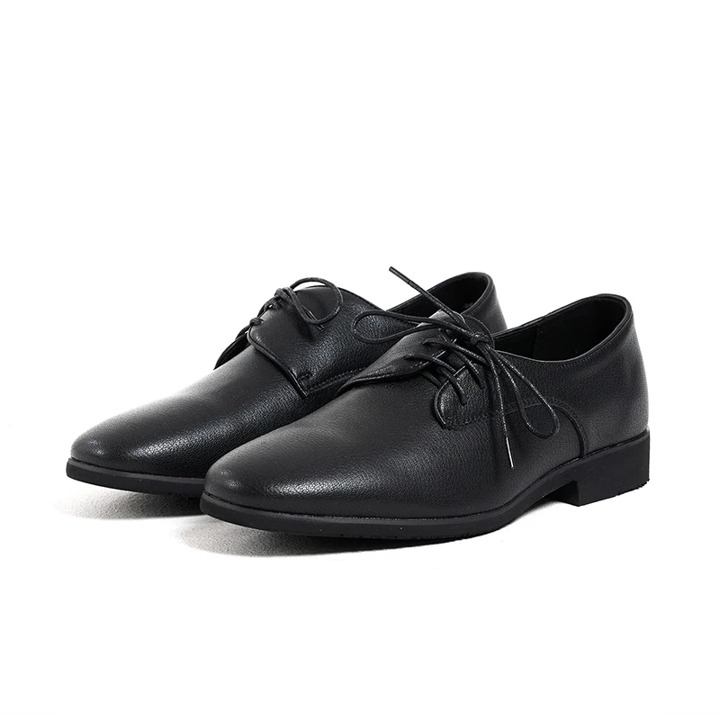 

Side opening lace up Dylan Derby shoes elegant vintage money Cleanfit texture cowhide square toe leather shoes for men