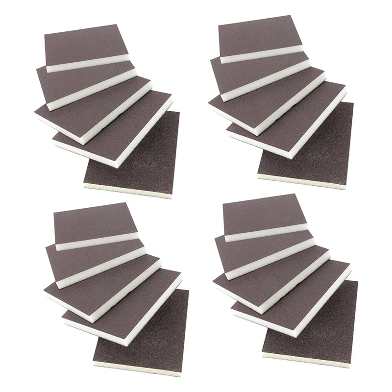

20 Pcs Sponge Abrasive Paper Metal Sandpaper Cleaning Tool Dish Sponge Sanding Pads In Grit 120 240 400 600 800-AT30