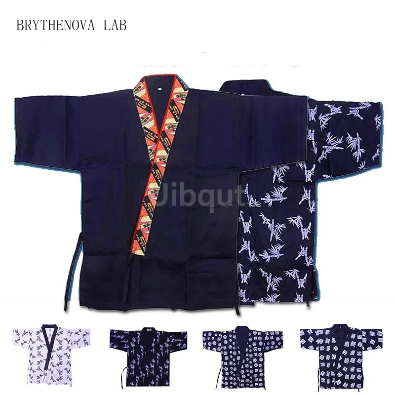 Japanese chef clothes uniforms Restaurant Cuisine Sushi Chef Kimono Jackets Workwear Cook Costume Kitchen Jacket Overalls Tops