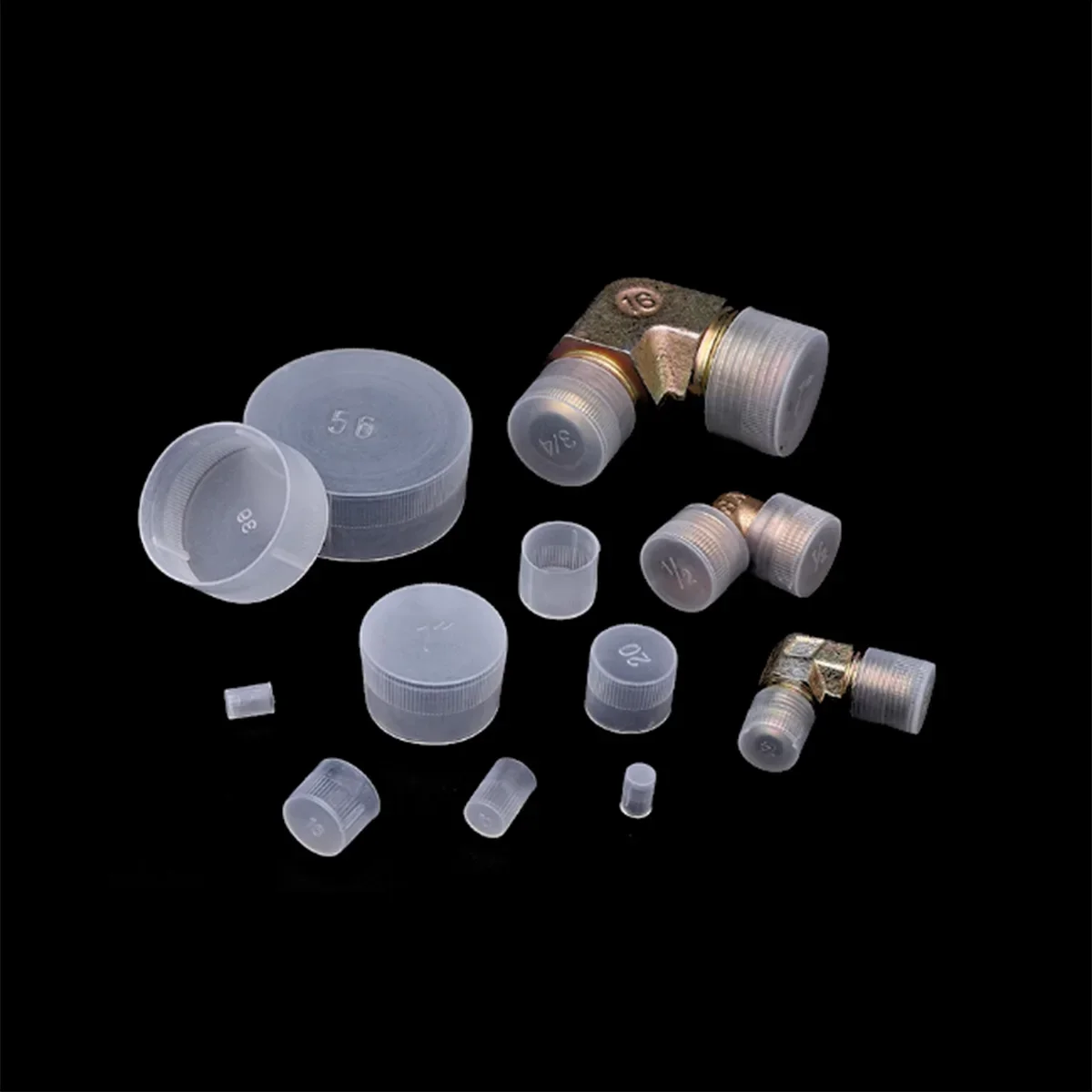 White Circular Transparent  PE PlasticThread Protective Sleeve Steel Pipe Sealing Dust-Proof Plug