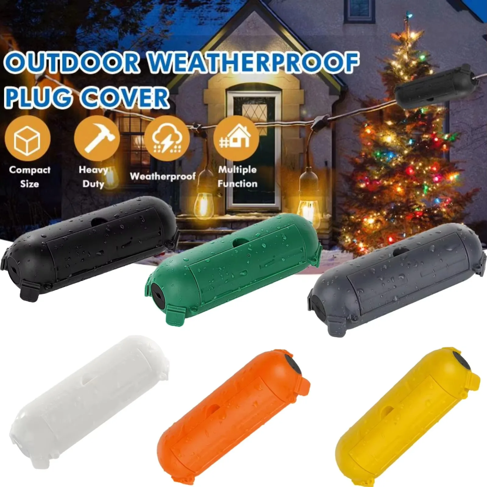 IP44 Outdoor Waterproof Outlet Cover Extension Cord Power Box Weatherproof Rain For String Light/Power Plug/Holiday Decoration