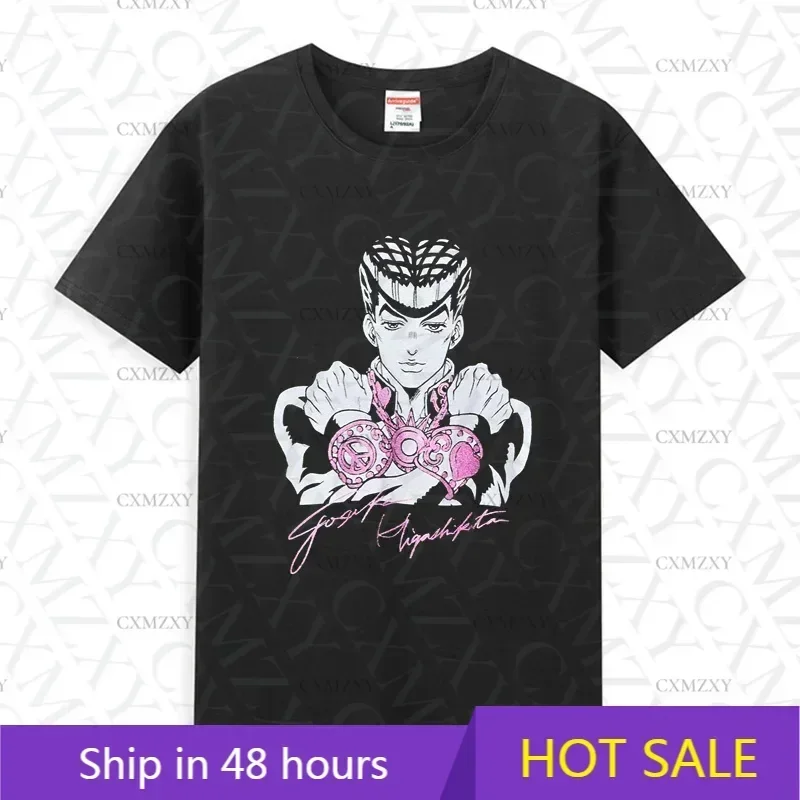 Short-sleeved Japanese Anime Jojo Bizarre Adventure Graphics Print T-shirt Casual Loose T-shirts Streetwear Female Harajuku Punk