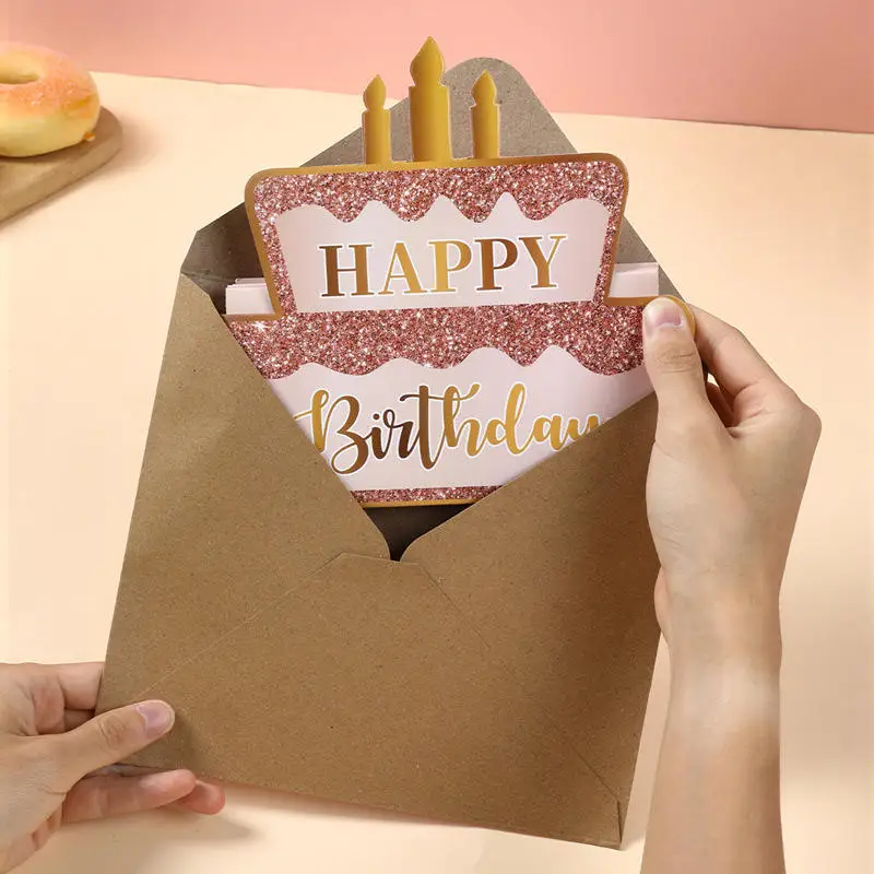 

Folding Money Surprise Birthday Gift Card Holder with Hidden Cash Slot Creative Pop-Up Banknote Wallet