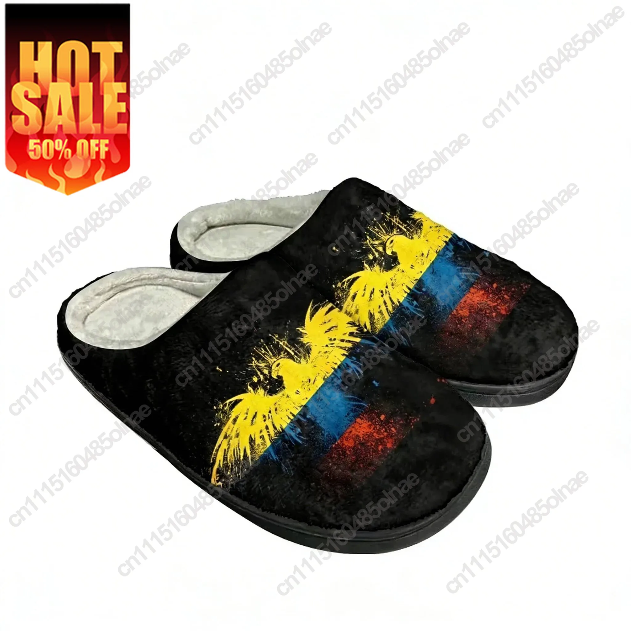 Hot Colombia Flag Fashion Cotton Custom Slippers Mens Womens Teenager Plush Casual Keep Warm Shoes Thermal Comfortable Slipper