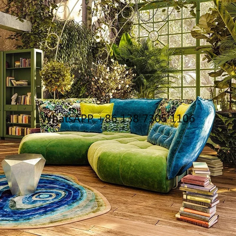 

Designer sofa living room replica model room special-shaped corner fabric sofa