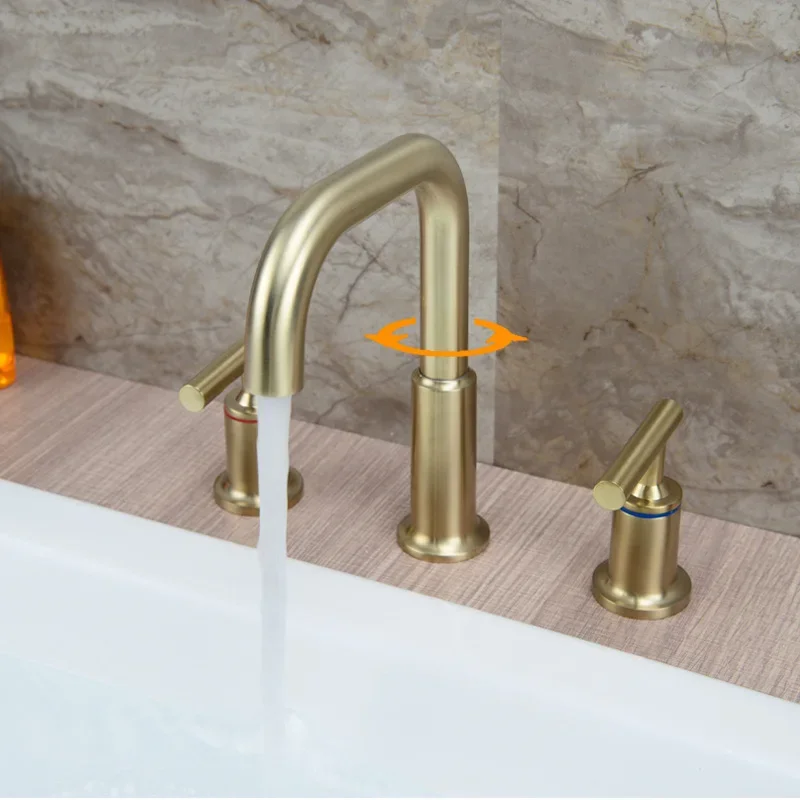 Bathroom Accessories: Rotatable Copper Washbasin, Bathroom Cabinet, Faucet