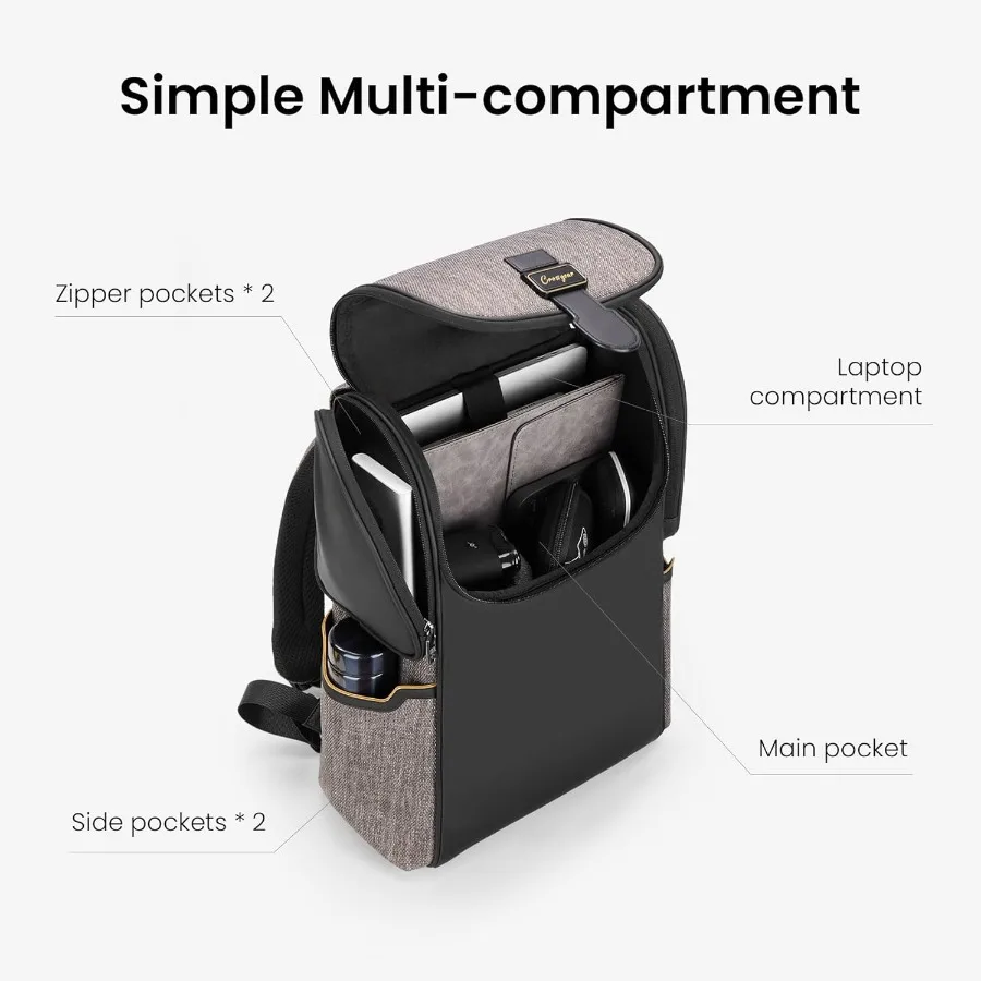 حقيبة ظهر كاجوال من CROSSGEAR خفيفة الوزن وممتصة للصدمات وحزام قابل للتنفس للعمل والكمبيوتر المحمول للأعمال مقاس M #3