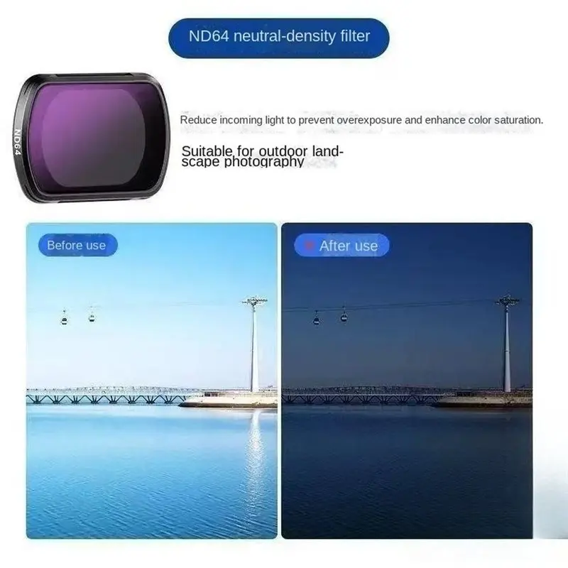 ABDE-For DJI Pocket 3/4 Camera Filter- 1Set ND Optical Glass High-Definition Neutral Density Filters Set