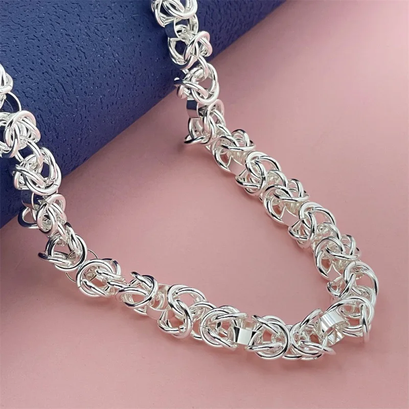 

Ожерелье из стерлингового серебра 925 пробы, 46 см, ожерелье с головой дракона, женское модное простое ювелирное изделие на день рождения, свадьбу, годовщину, подарок