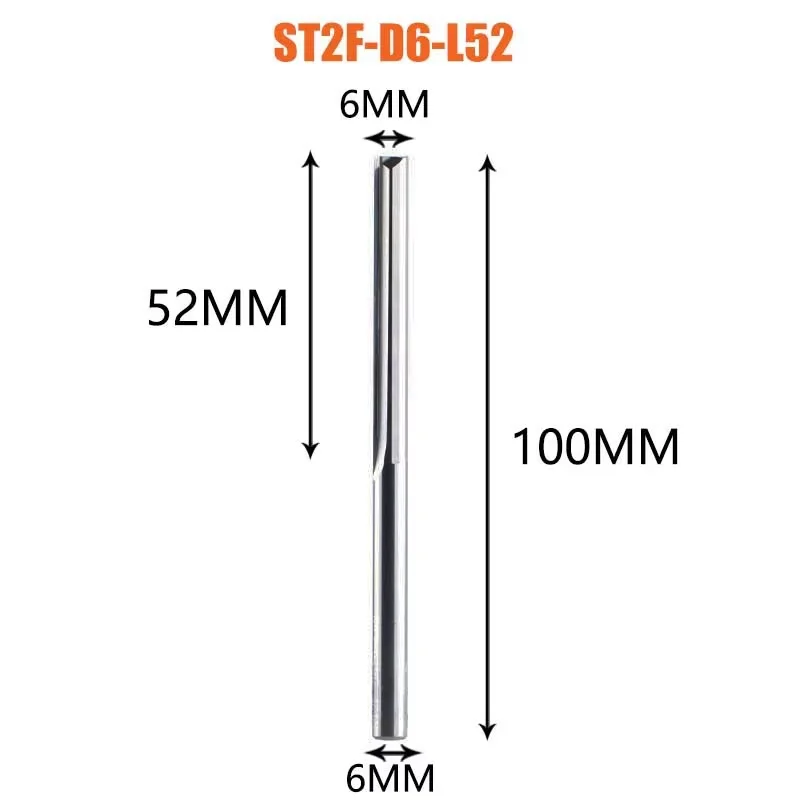 Dreanique 1 st Twee Rechte Fluiten 1mm-12mm Carbide Frees Voor Hout Frezen Graveren Steken Frees