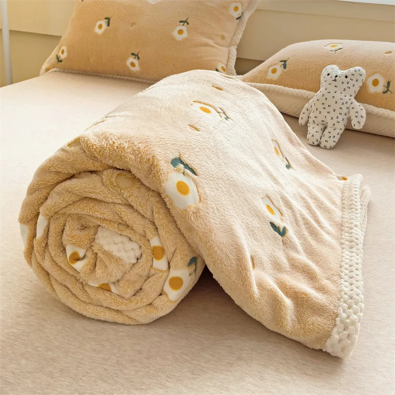 Cobertor de flanela com estampa floral para bebê, roupa de cama macia para crianças, cobertores de ar condicionado, colcha fina de verão, sofá xale