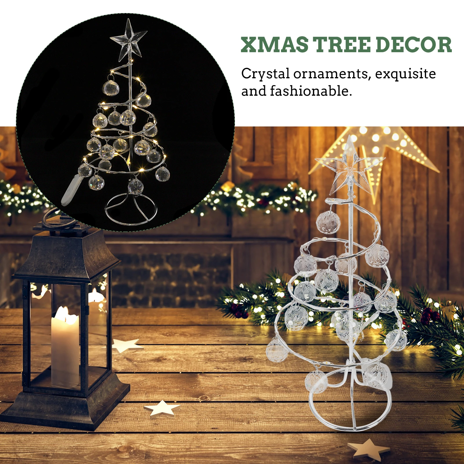 

Glowing Christmas Tree Desktop Decorations Decorative Lights Table with Tabletop Small Indoor