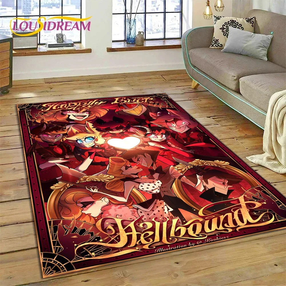 

Cartoon H-Helluva Boss Blitzo H-Hazbin Hotel Rug Carpet for Living Room Bedroom Home Decor,Floor Mat Non-slip for Sofa Doormat