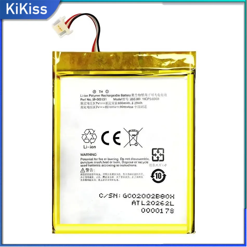 

Аккумулятор для планшета 890 мАч для Amazon Kindle 7, 7-го поколения, 6 дюймов, электронная книга WP63GW 265360 58-000083 58-000151, кабельная версия