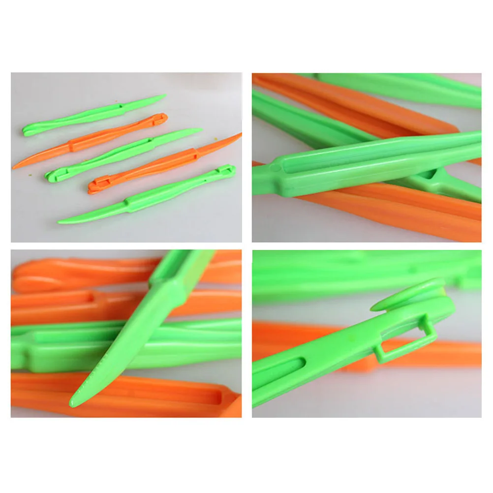 

5Pcs Orange Peelers Plastic Safe Fruit Slicer Opener Kitchen Gadget Yellow for Home Outing Orange Peelers