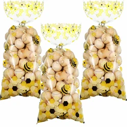 10-50pcs Bee Cellophane Gift Bags Plastic Candy Bag Bee Theme Baby Shower Birthday Party Decoration