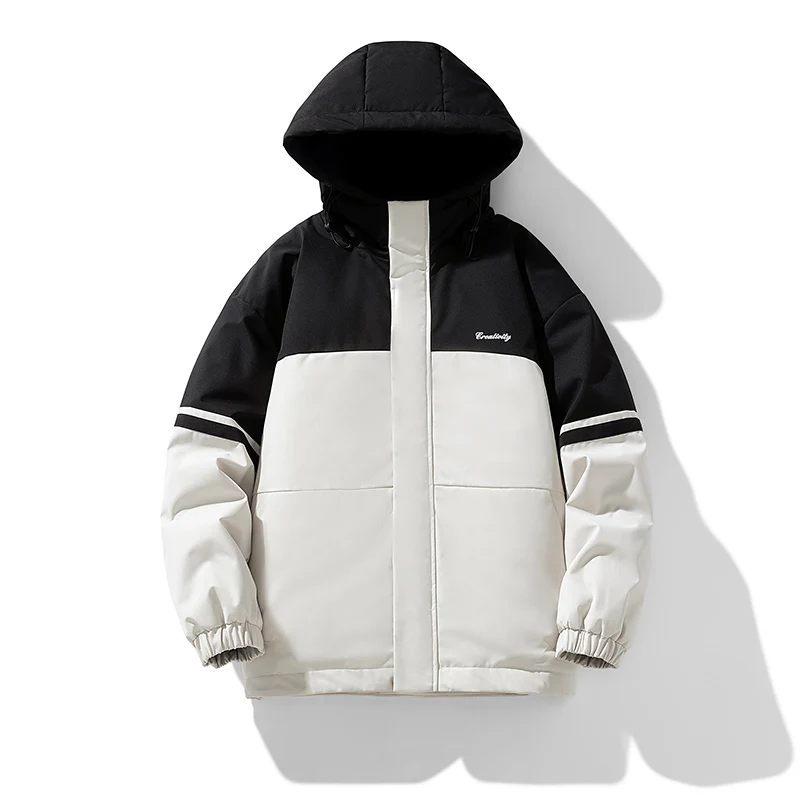 High Quality Jacket Outdoor Windproof Waterproof Winter Fleece-lined Thickened Warm Cotton Jacket 2024 New Youth Men's Clothing