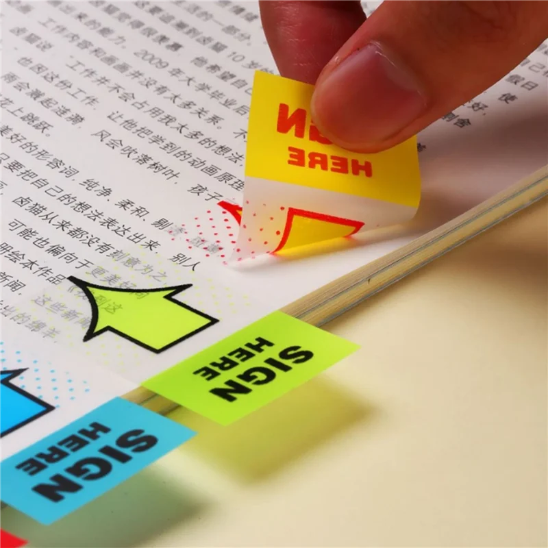 QWE-1000 шт., наклейки для знаков, наклейки с этикетками, клейкие таблички, вкладки для знака, флаги для домашнего офиса (4 цвета)