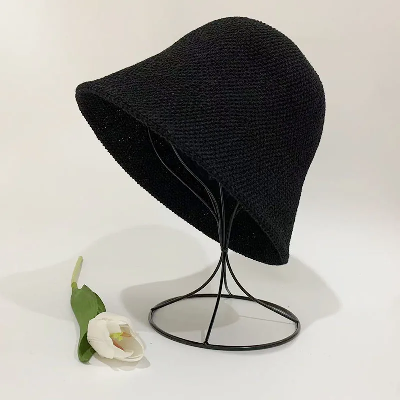 Versatile Bucket Hat for Women Summer Hat Weave Sun Hat Travel Cap Lady Cap Female Simple Fold Floppy Girls Beach Hat Panama