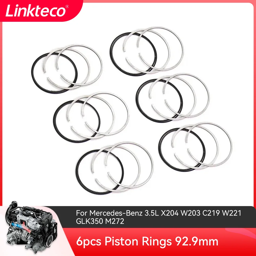 

6pcs Piston Rings 92.9mm For Mercedes-Benz 3.5L X204 W203 C219 W221 GLK350 M272