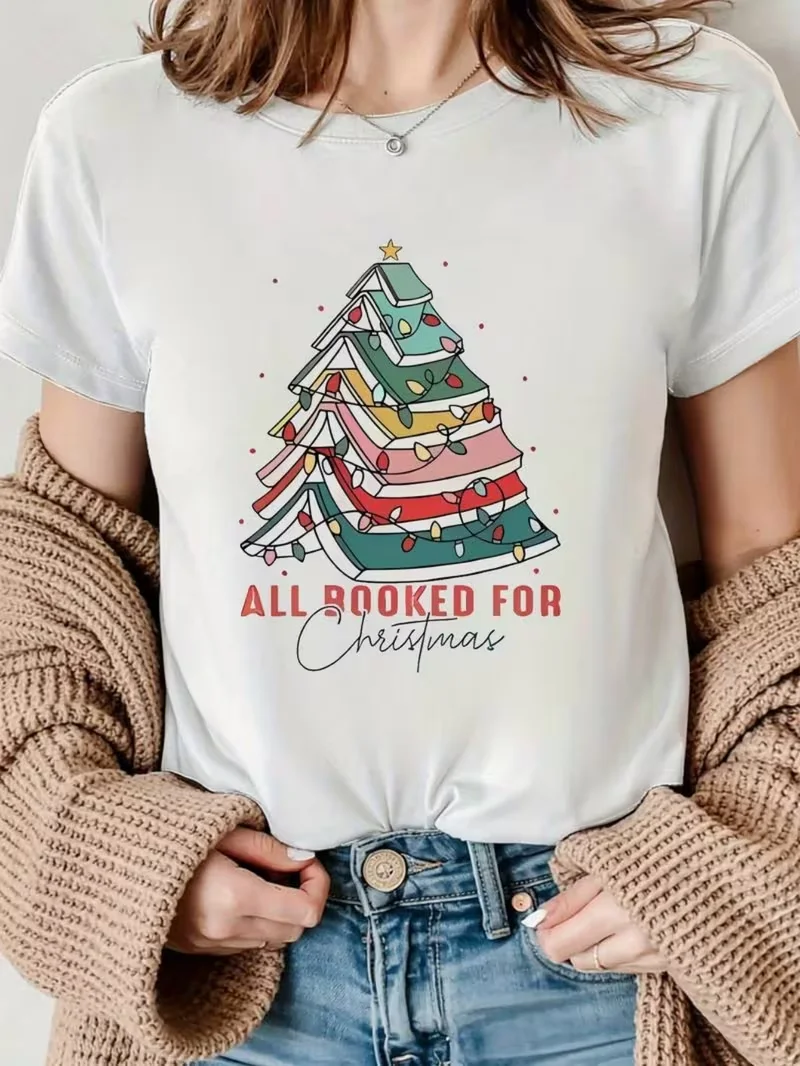 Palm Tree Christmas Ornament T Shirt Women Tropical Graphic Tees Coastal Holiday Party Wear Vacation Island Festive Tops