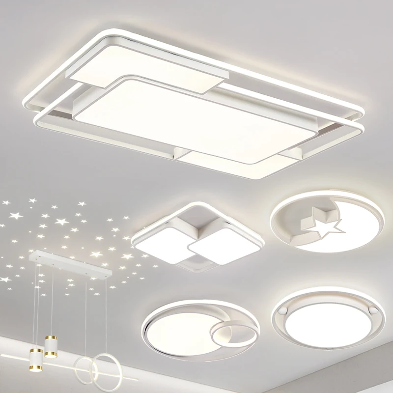 

Атмосферный светильник для гостиной, скандинавский светильник для столовой и спальни, современный простой светодиодный потолочный светильник, освещение для всего дома