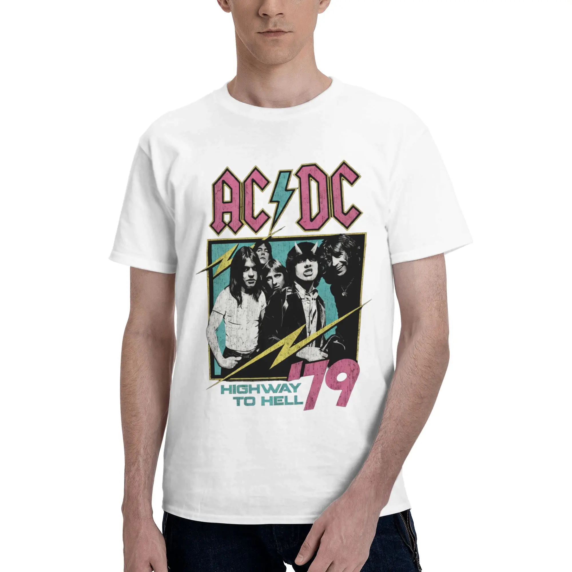 

Rock Heavy Metal AC DC T-Shirt 100% Cotton Tees Shirt Summer O Neck Tshirts Fashion Short Sleeve Clothes