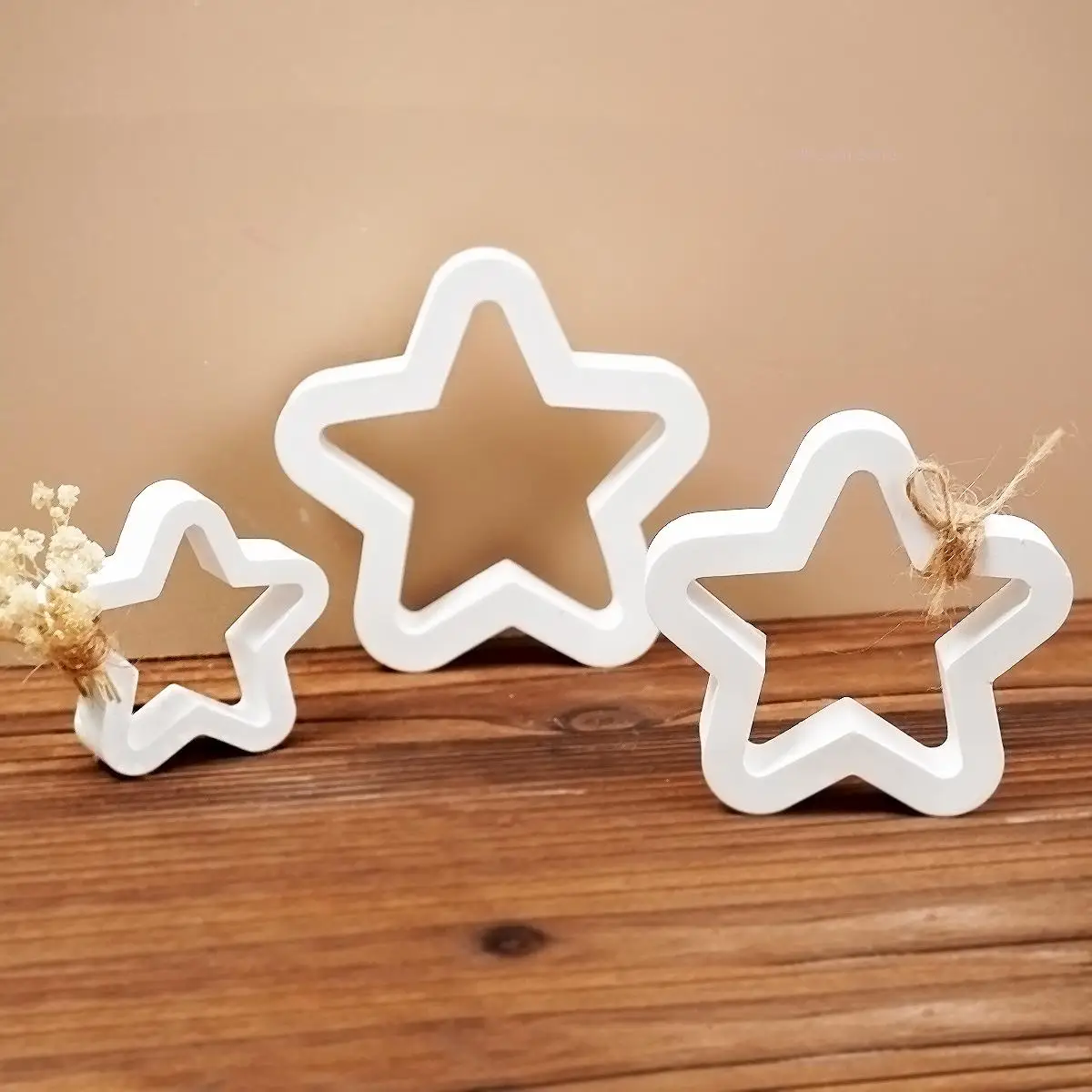 3D Five-Pointed Star Resin Mold 3PCS Hollow Star Handmade Cement Plaster Star Silicone Mould for DIY Home Room Decor Craft Gifts