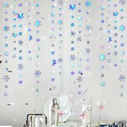 4M Illusion Snowflake Paper Garland Birthday Wedding Baby Shower Party Christmas Winter Wonderland Party Pull Flag Garland Decor