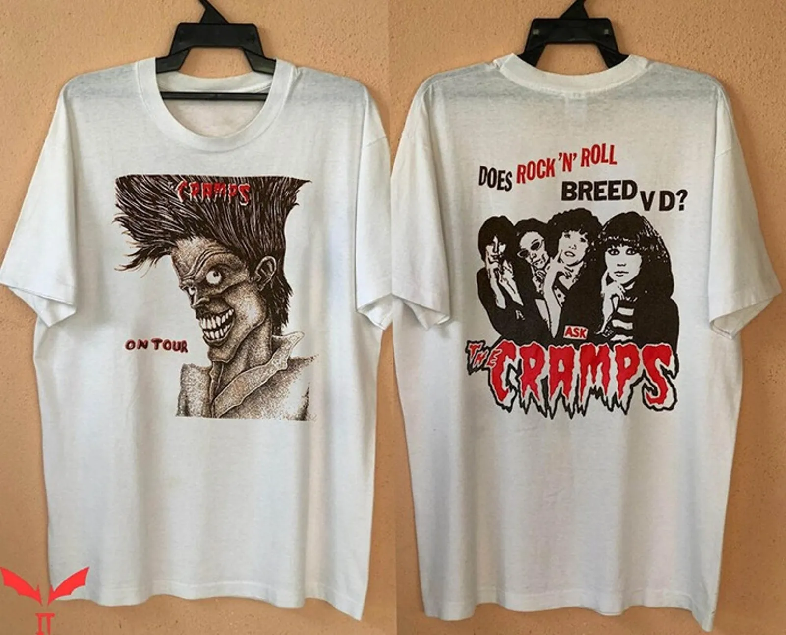 

Vintage Cramps Band Shirt Rare Design 2 Side White Unisex Shirt S-5XL WA2093
