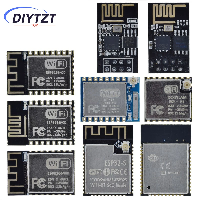 ESP-01 ESP-01S ESP-07 ESP-12E ESP-12F ESP-32 ESP-32S ESP8266 módulo inalámbrico WIFI serie transceptor inalámbrico 2,4G para Arduino